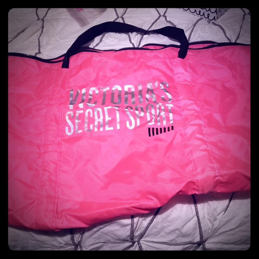 Neon pink Victoria's secret duffel